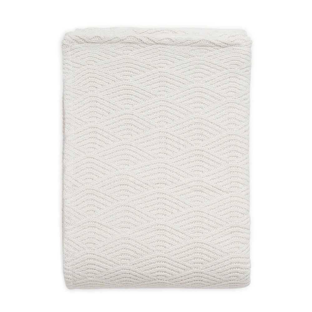 Deken Ledikant 100x150cm River Knit Cream White/Coral Fleece
