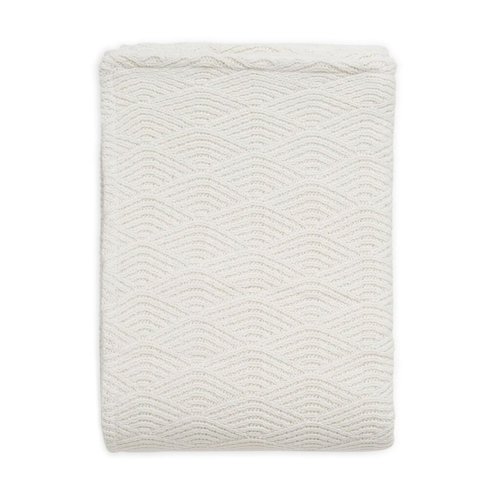 Deken Wieg 75x100cm River Knit Cream White/Coral Fleece