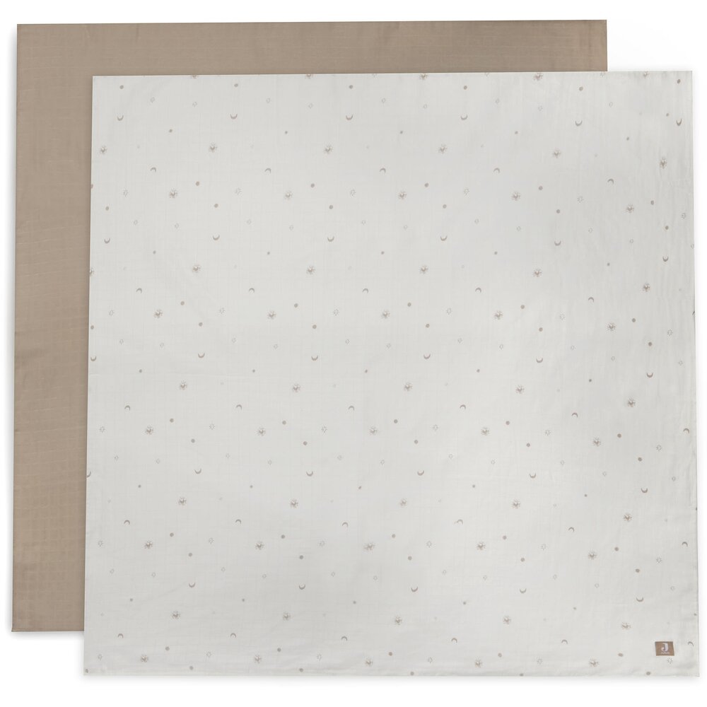 Hydrofiele Doek Large 115x115cm Stargaze - 2 Stuks Biscuit