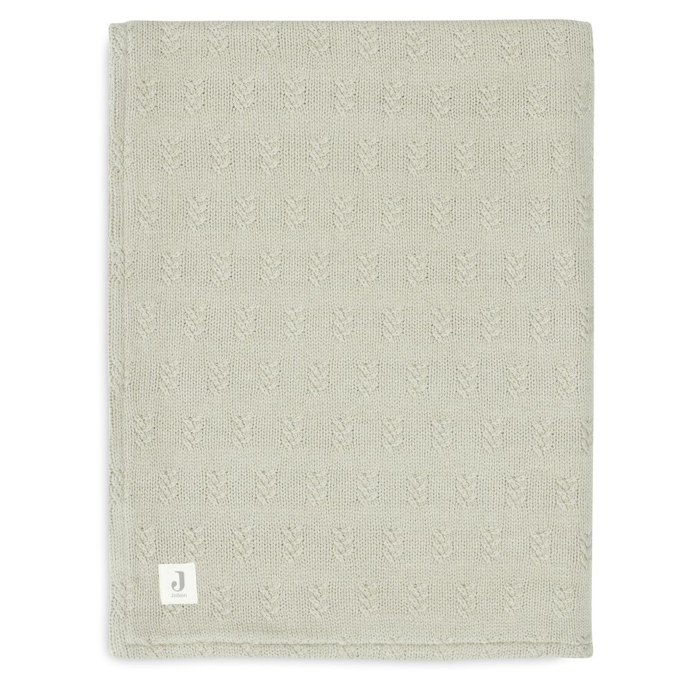 Deken Wieg 75x100cm Grain Knit Olive Green/Velour
