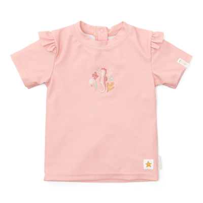 Zwem T-shirt korte mouw ruches Seahorse Pink