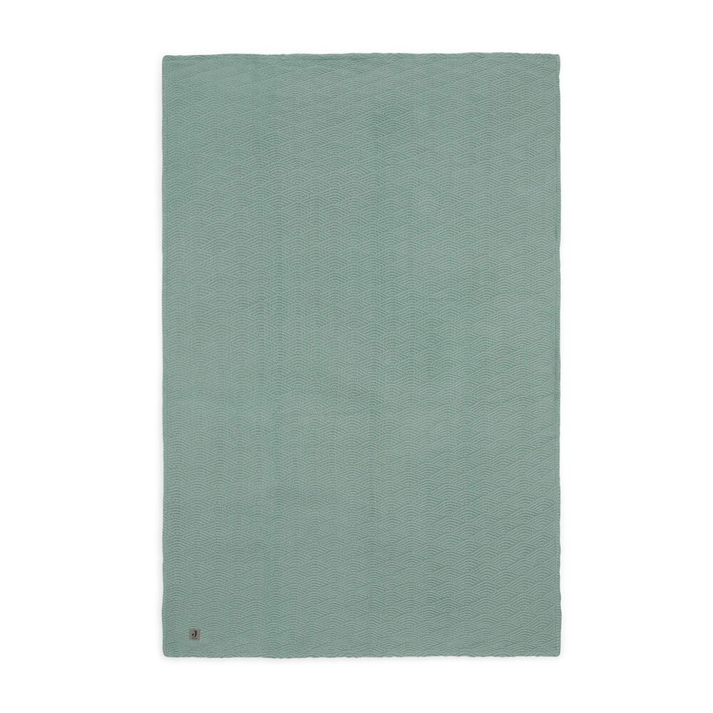 Deken Wieg 75x100cm River Knit Ash Green/Coral Fleece