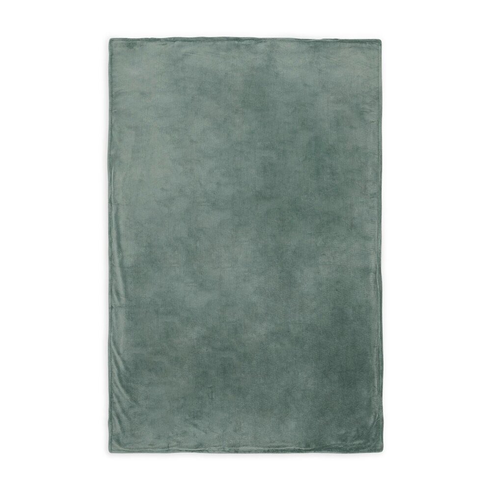 Deken Wieg 75x100cm River Knit Ash Green/Coral Fleece