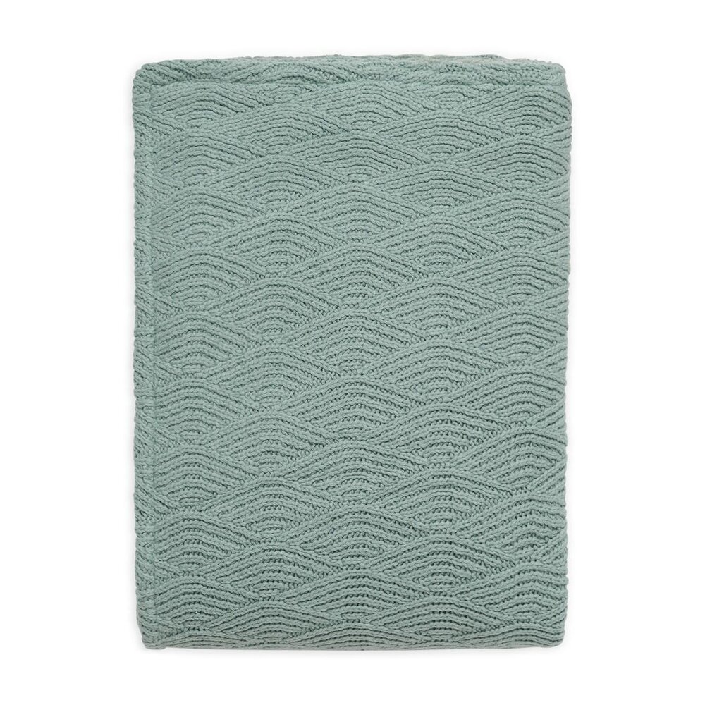Deken Wieg 75x100cm River Knit Ash Green/Coral Fleece