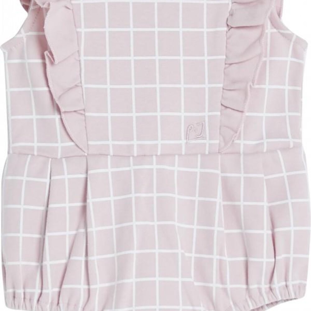 Romper jersey cotone check/macul Roze