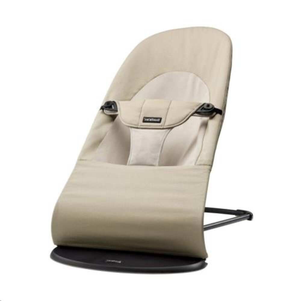 Wipstoeltje balance soft zwart frame cotton khaki beige