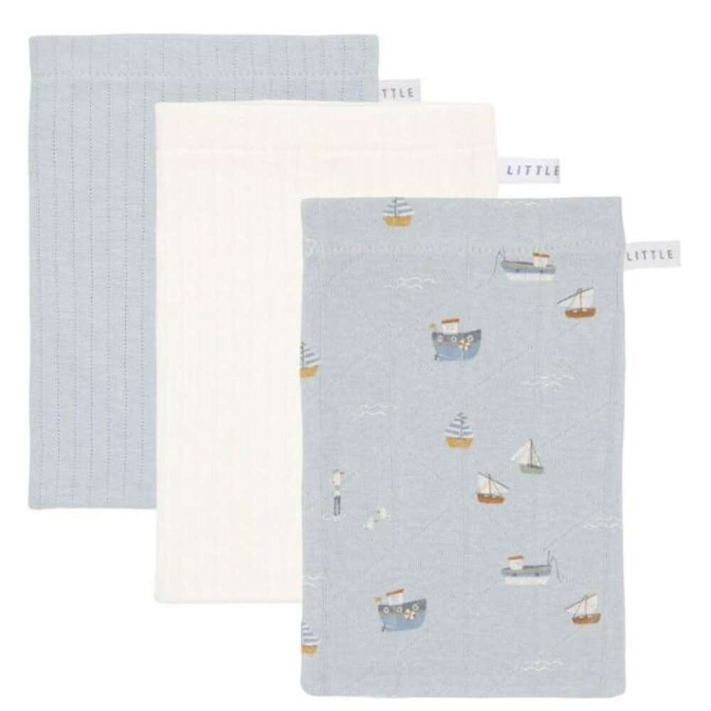 Washandjes set Sailors Bay Blue/Pure Soft White/Pure Soft Blue