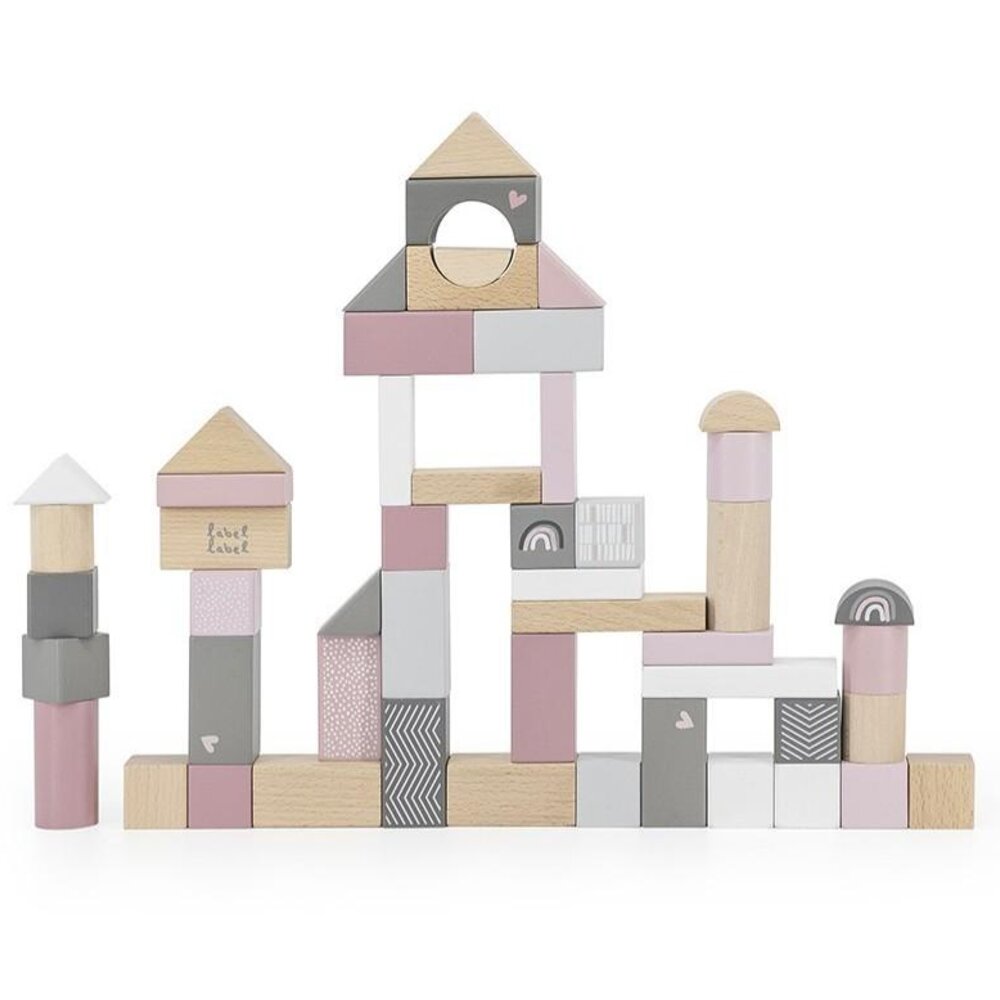 Houten blokken 50 PCS Pink