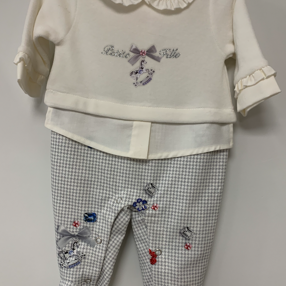 Babypakje Petite fille incl haarband wit
