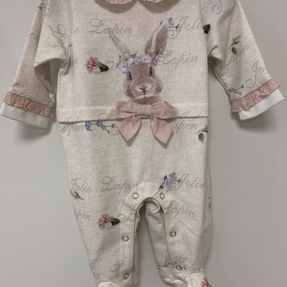 Babypakje met konijn en muts Beige