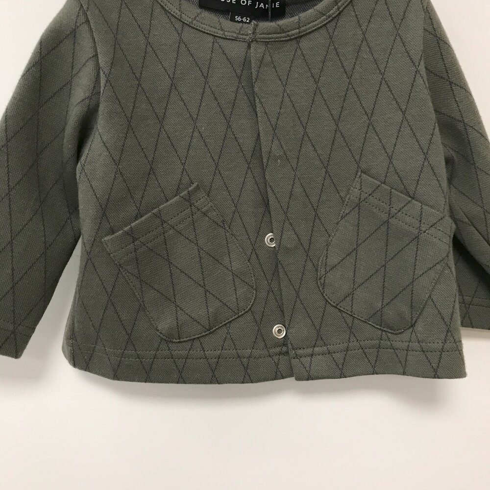 Baby Cardigan met Zakken moss diamond