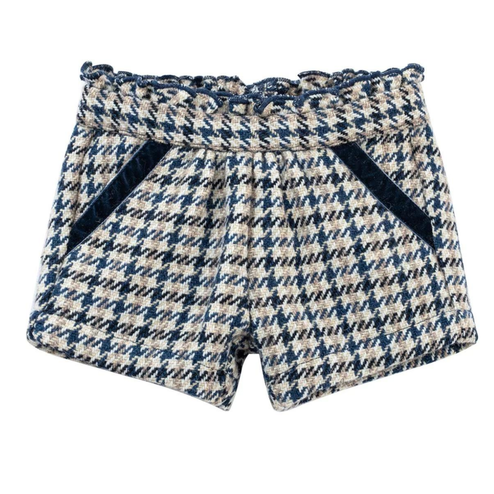 Shorty vichy blauw-beige blauw-beige