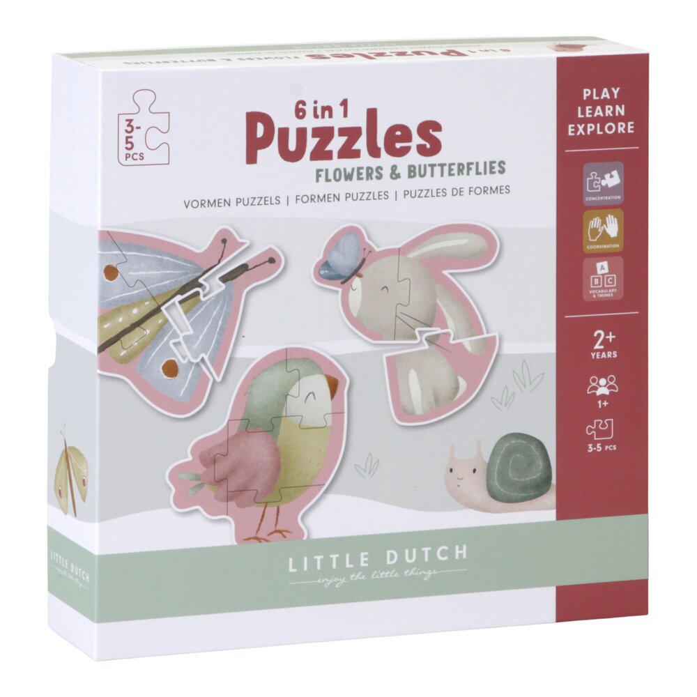 Vormenpuzzels Flowers & Butterflies FSC