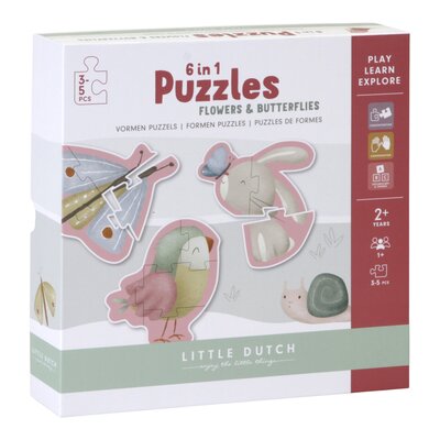 Vormenpuzzels Flowers & Butterflies FSC