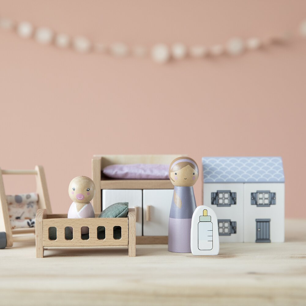 Uitbreidingsset poppenhuis - babykamer