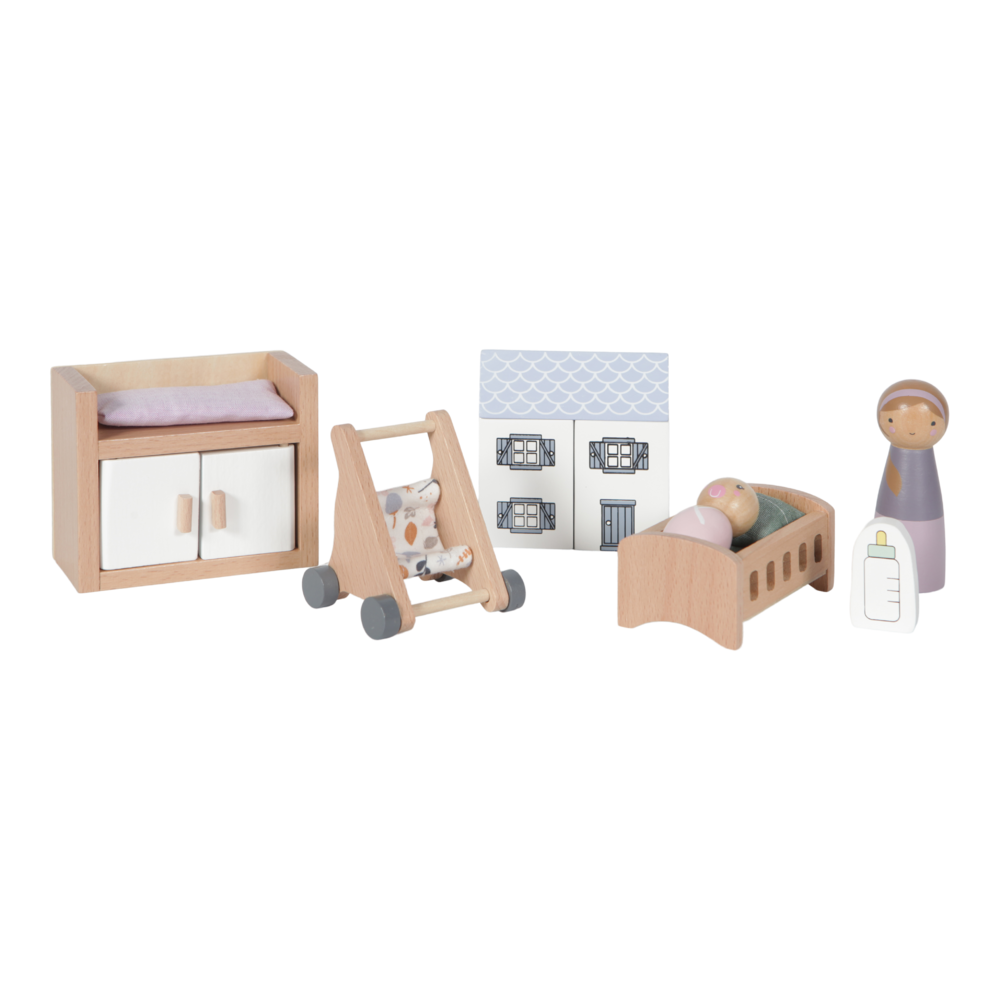 Uitbreidingsset poppenhuis - babykamer