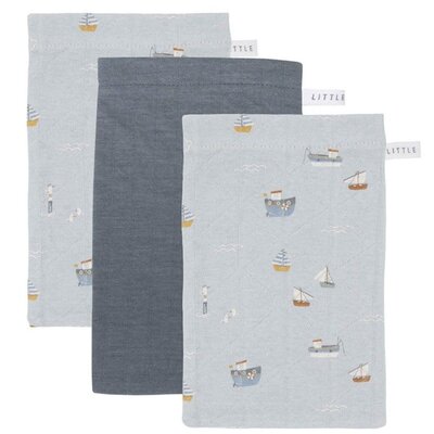 Washandjes set pure blue/sailors bay blue