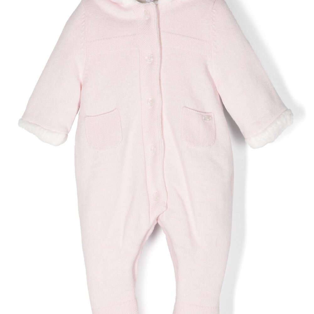 Babypakje onesie gebreid Lichtroze