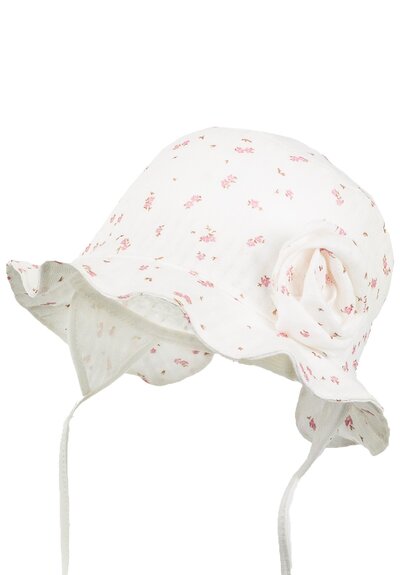 Wit tetra zonnehoedje Bailey met roze bloemetjes Wit