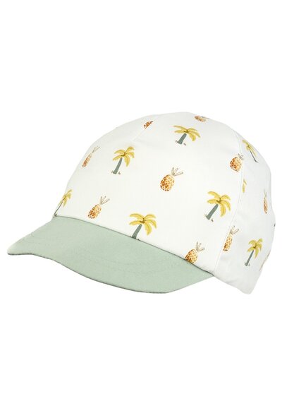 Wit groen petje Napier met palmbomenprint