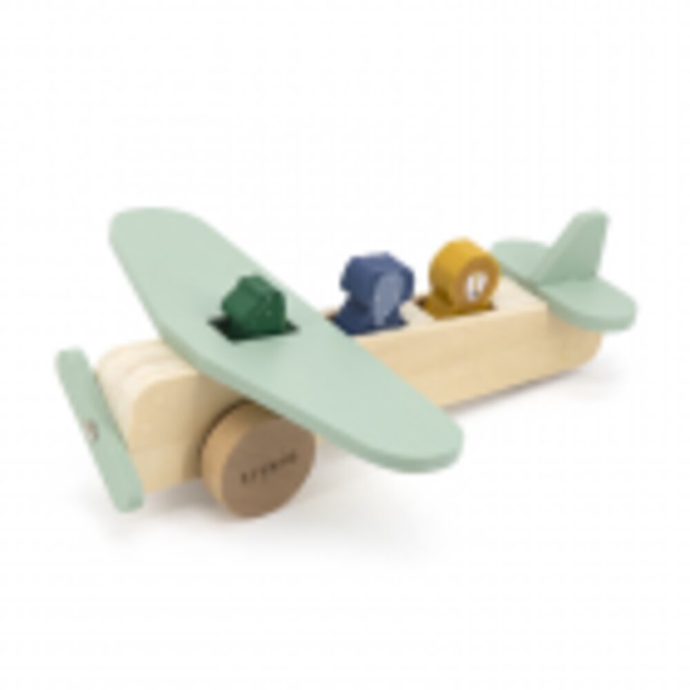 Houten vliegtuig met dieren