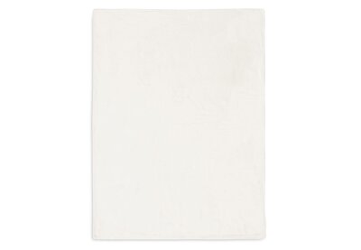 Deken Wieg 75x100cm Basic Knit Ivory/Coral fleece