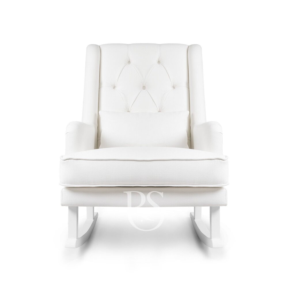Schommelstoel Royal Rocker snow white, witte poten
