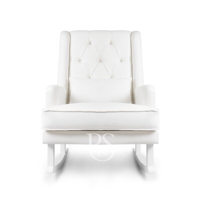 Schommelstoel Royal Rocker snow white, witte poten