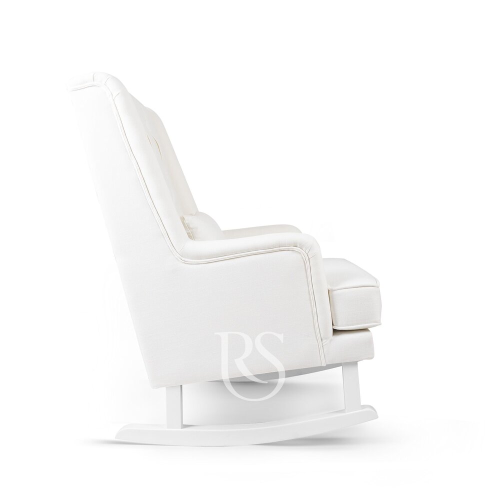 Schommelstoel Royal Rocker snow white, witte poten