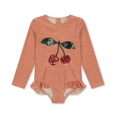 Jade badpak met lange momuwen glitter stripe