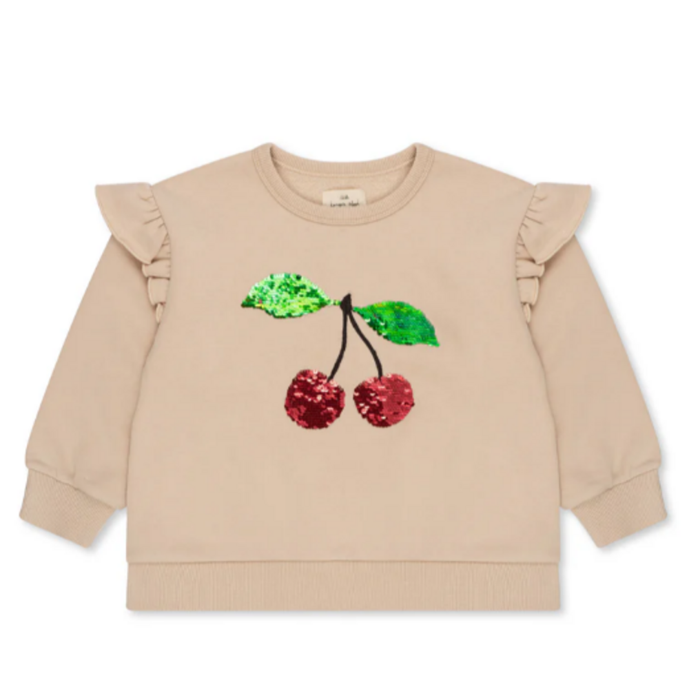 Lou sequin frill sweat shirt smoke gray