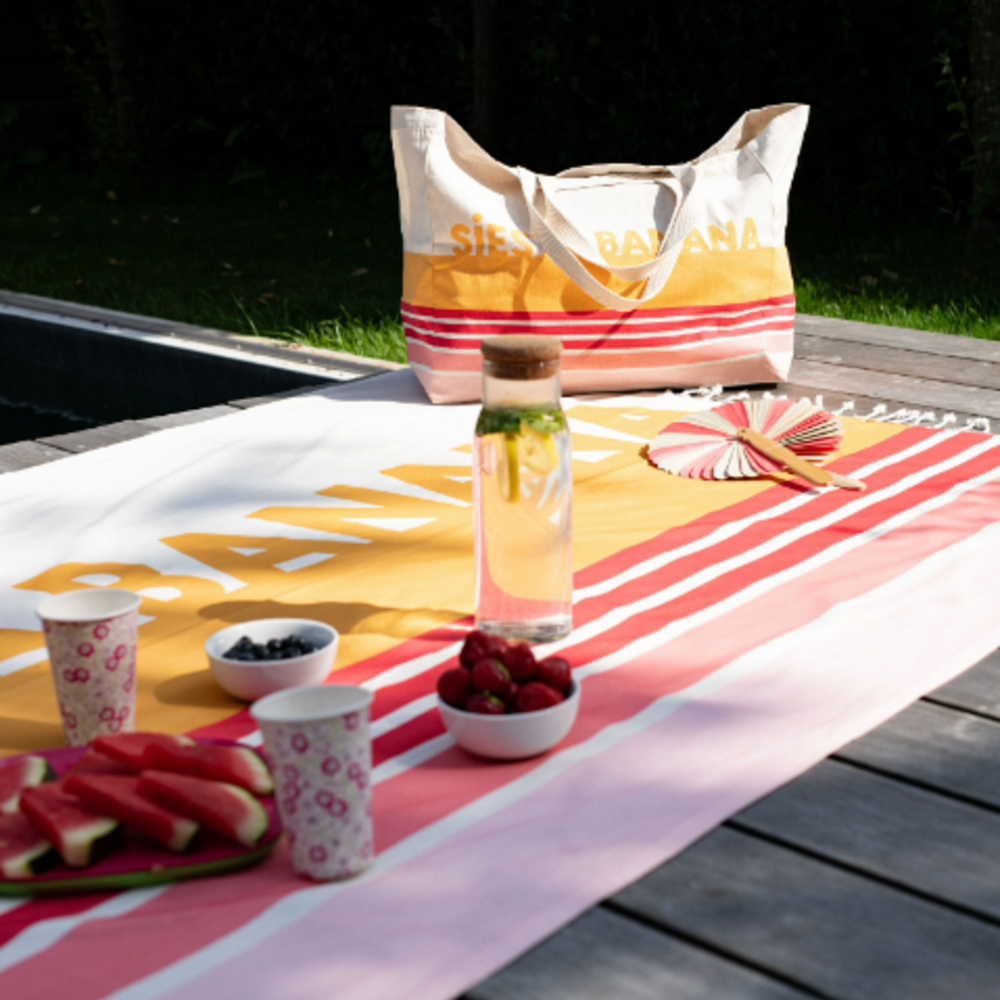 Strandlaken XXL Striped Siesta banana