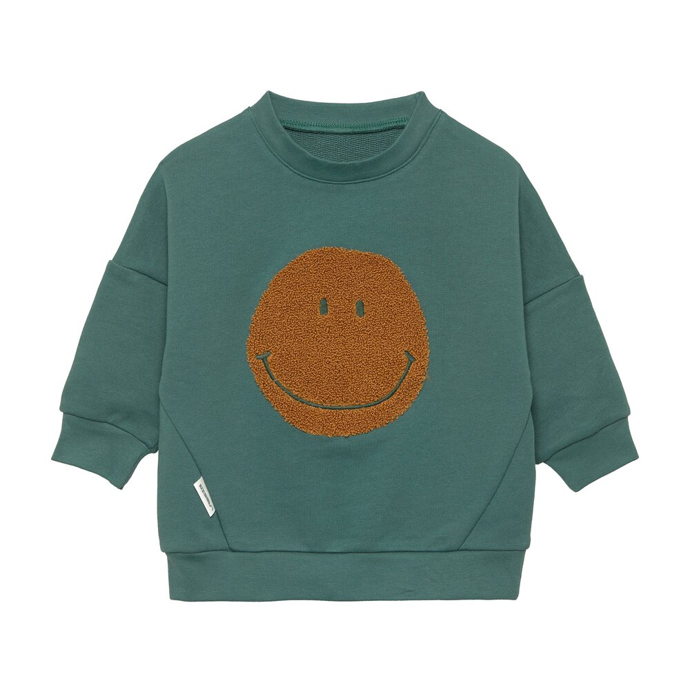 Kids Sweater GOTS Little Gang Smile ocean green