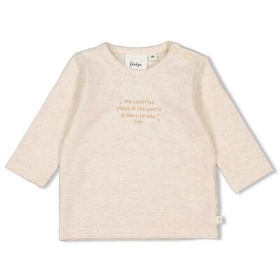 T-shirt lange mouwen The magic is in you Offwhite melange