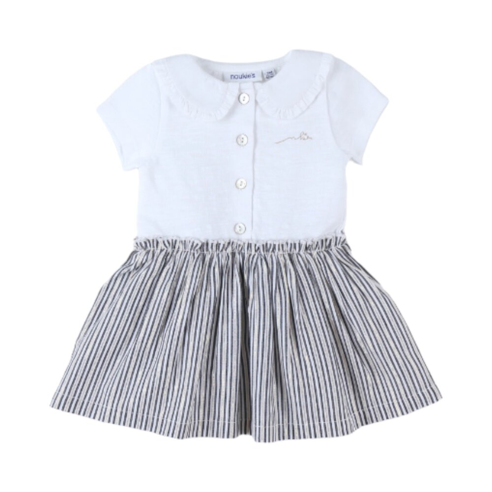 Jurk met korte mouwen Sunflower bi-mat Wit