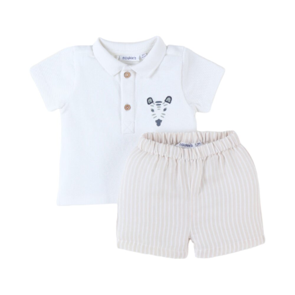 Polo + short set Zebrito Wit