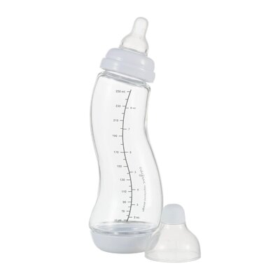 S-fles natural glas 250ml Wit