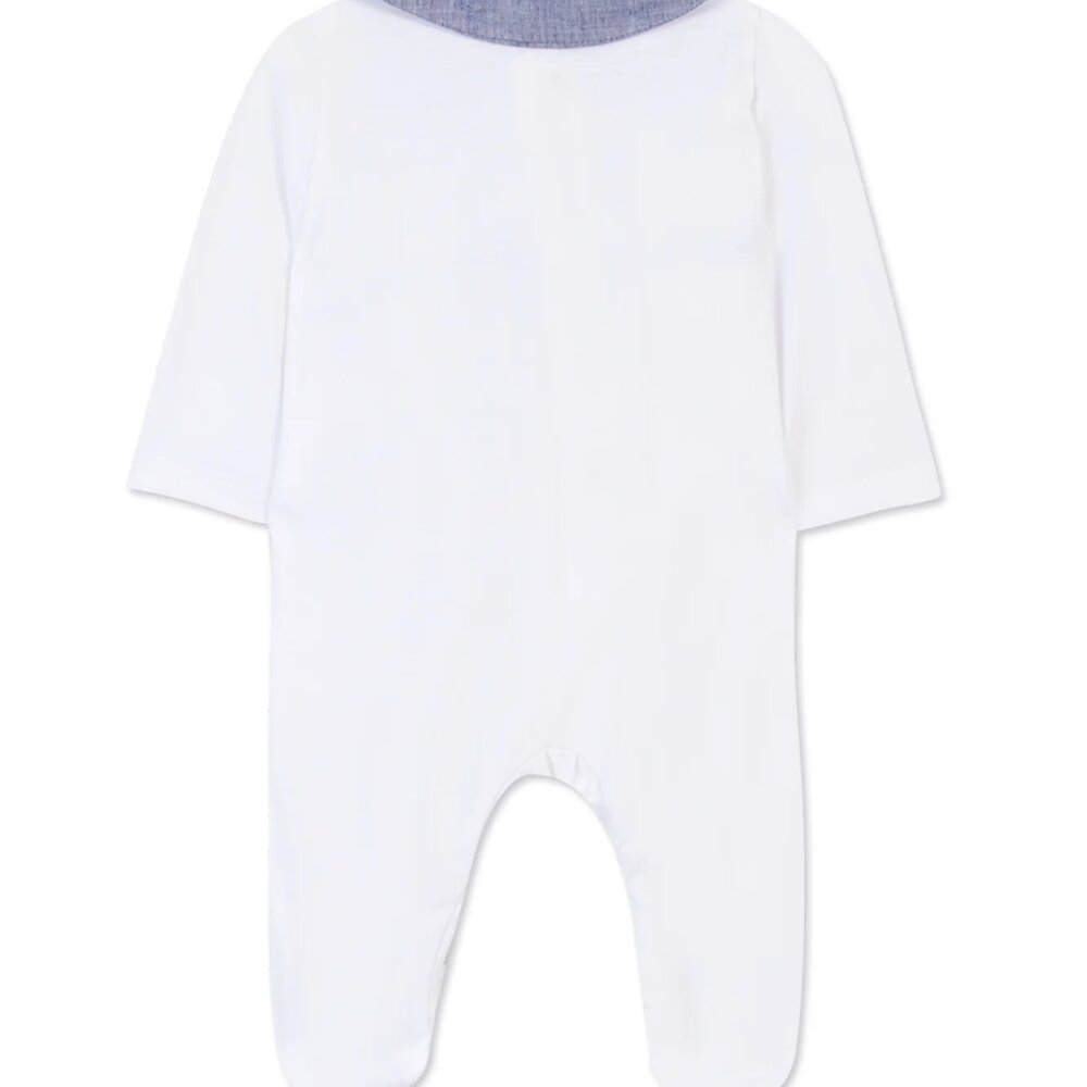 Pyjama kraagje chambray Blanc