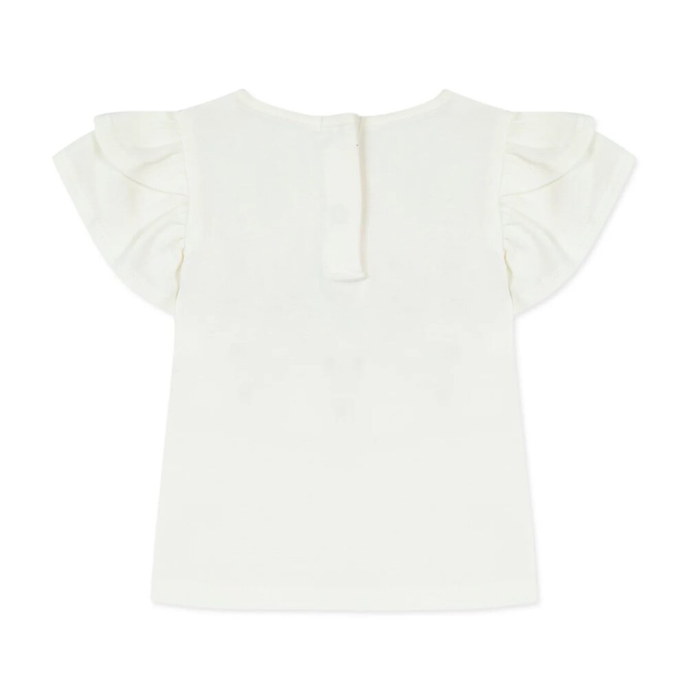T-shirt met bloemetjes nacre