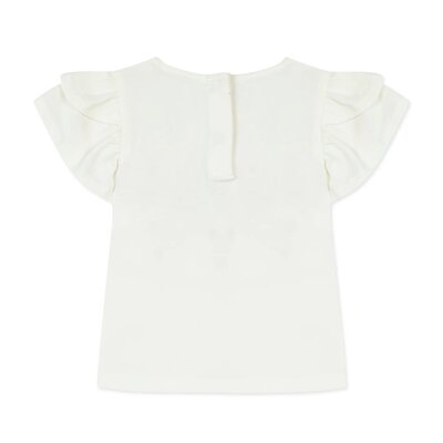 T-shirt met bloemetjes nacre