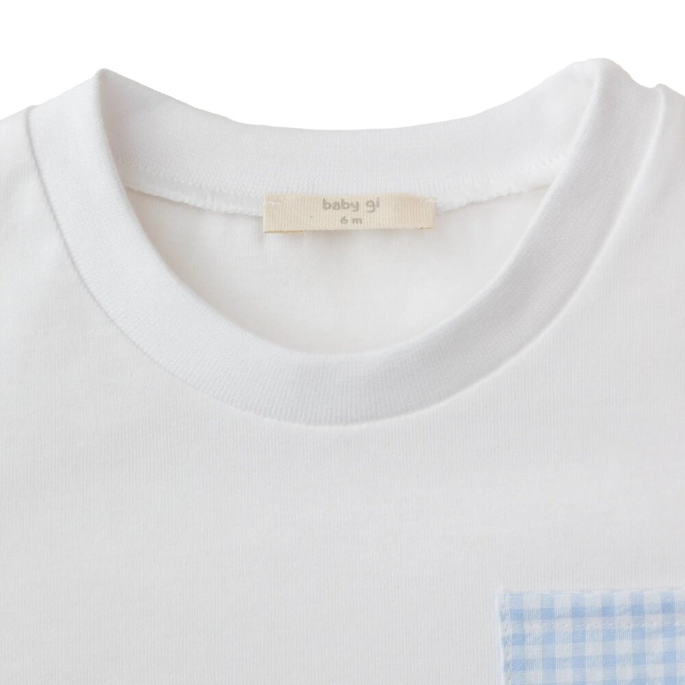 T-shirt met zakje vichy White & Blue