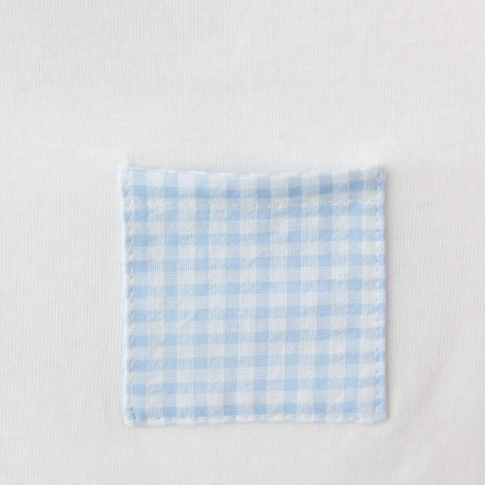 T-shirt met zakje vichy White & Blue