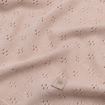 Wiegdeken gebreid openwork Pink