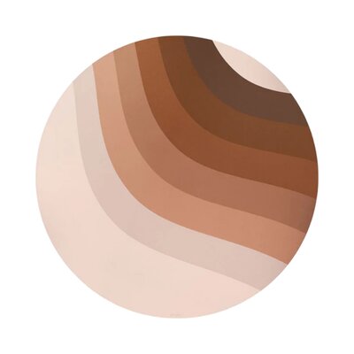 Ronde vloermat Retro lines brown Ronde vloermat Retro lines brown