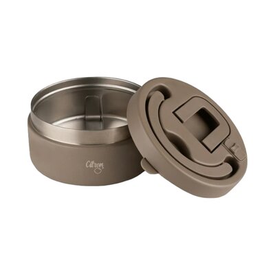 Stainless Steel Food Jar 400ml Brown