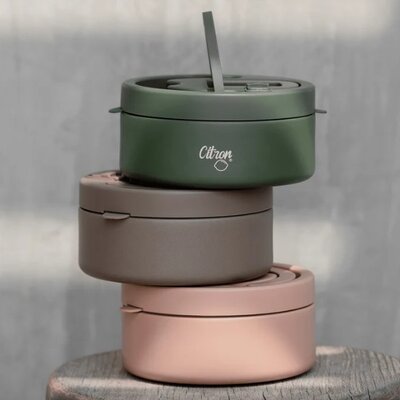 Stainless Steel Food Jar 400ml Brown