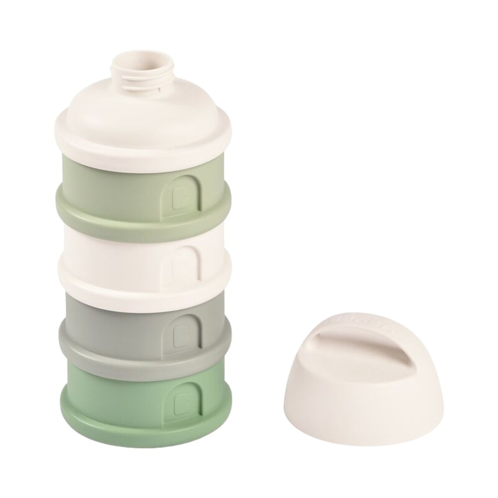 Stapelbare doseerdozen 4 compartimenten Cotton white / Sage green