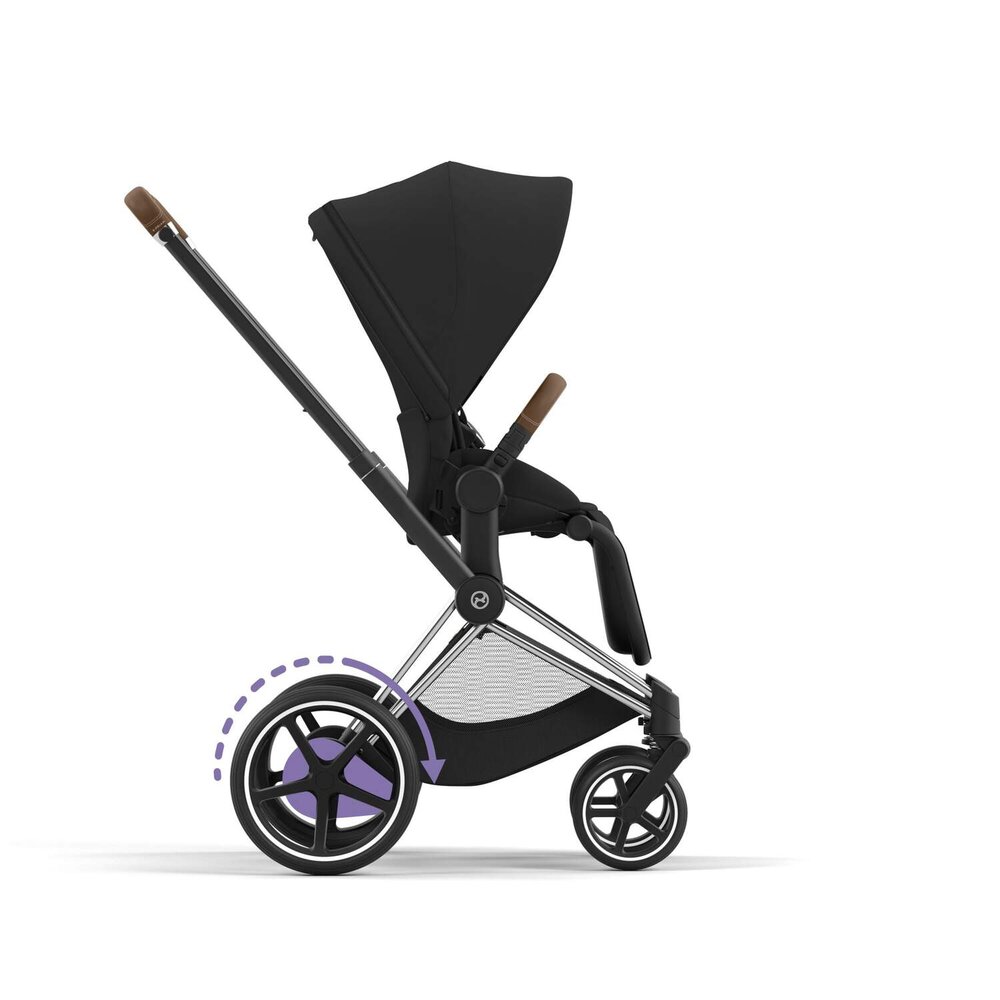 Epriam onderstel kinderwagen + frame zitting Chrome brown
