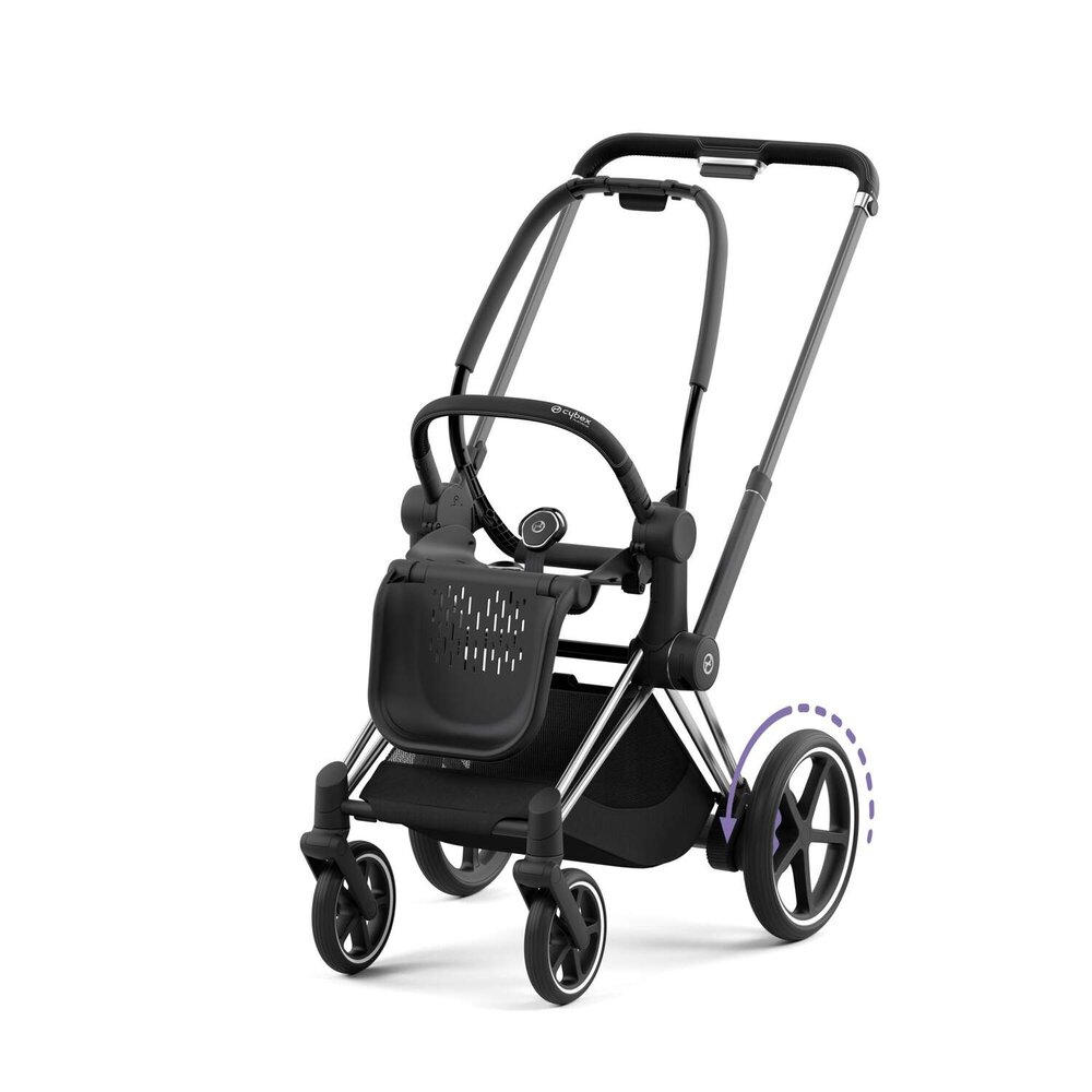 Epriam onderstel kinderwagen + frame zitting Chrome black
