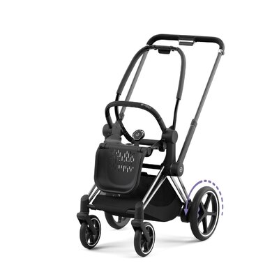 Epriam onderstel kinderwagen + frame zitting Chrome black